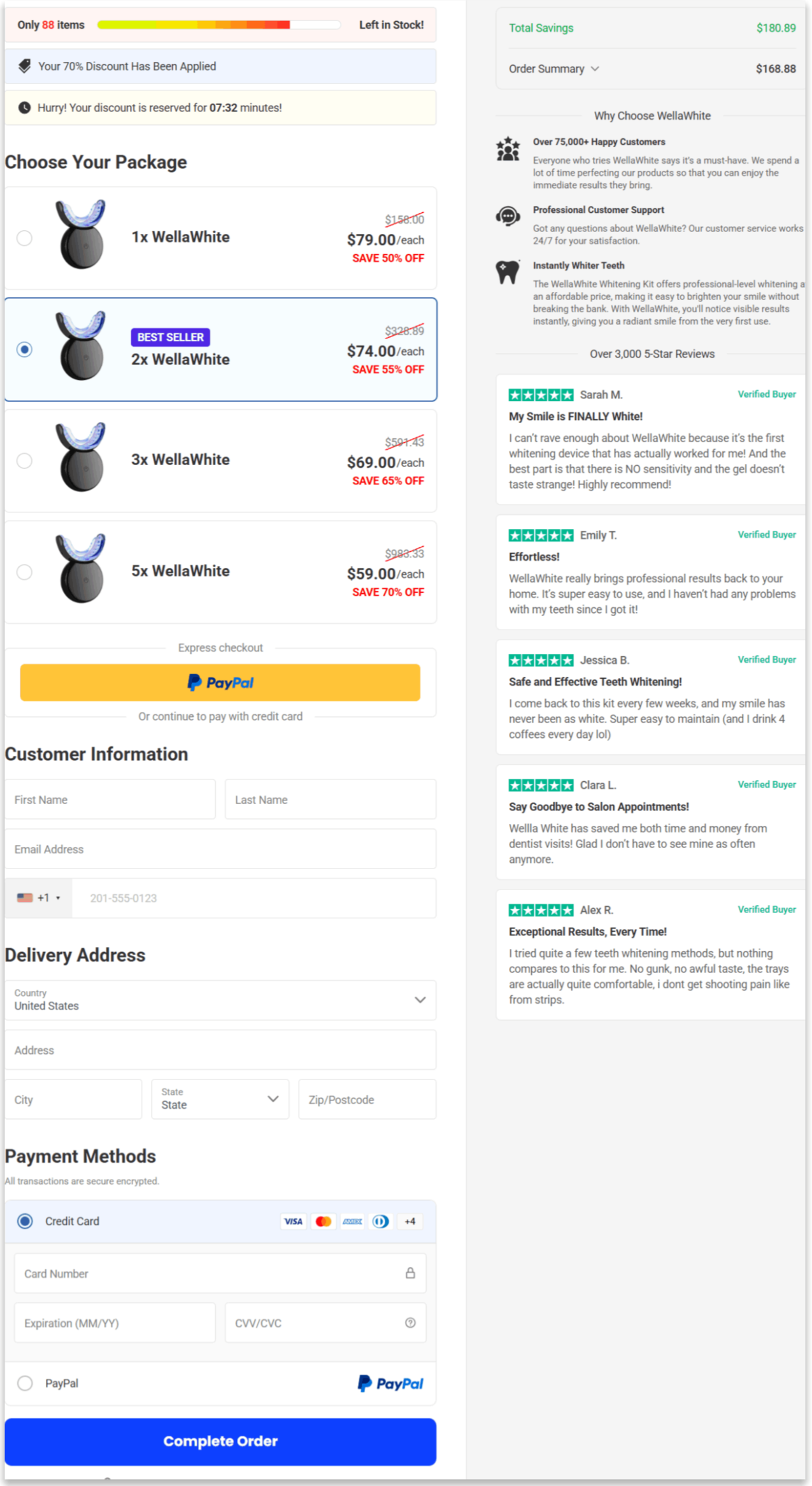 WellaWhite secure checkout page